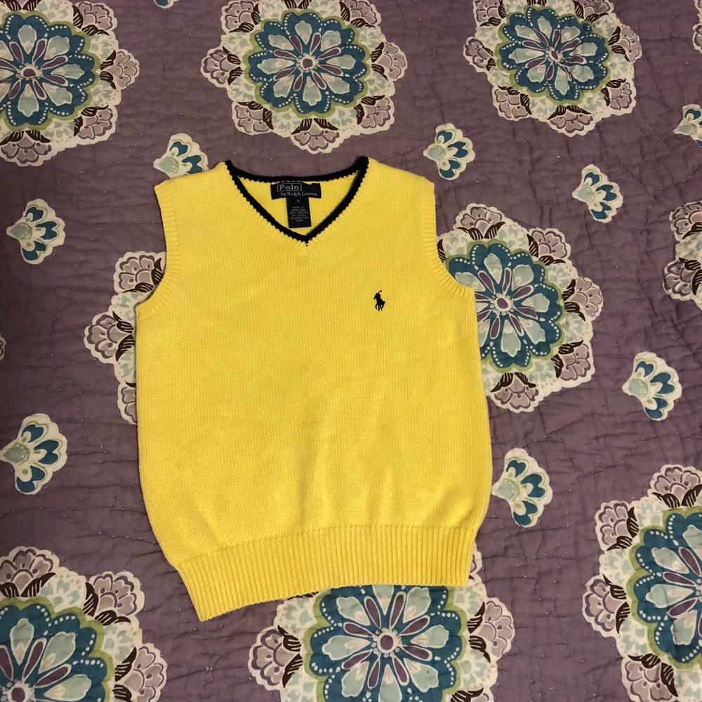 Polo by Ralph Lauren Yellow Knit Vest, Size 5
